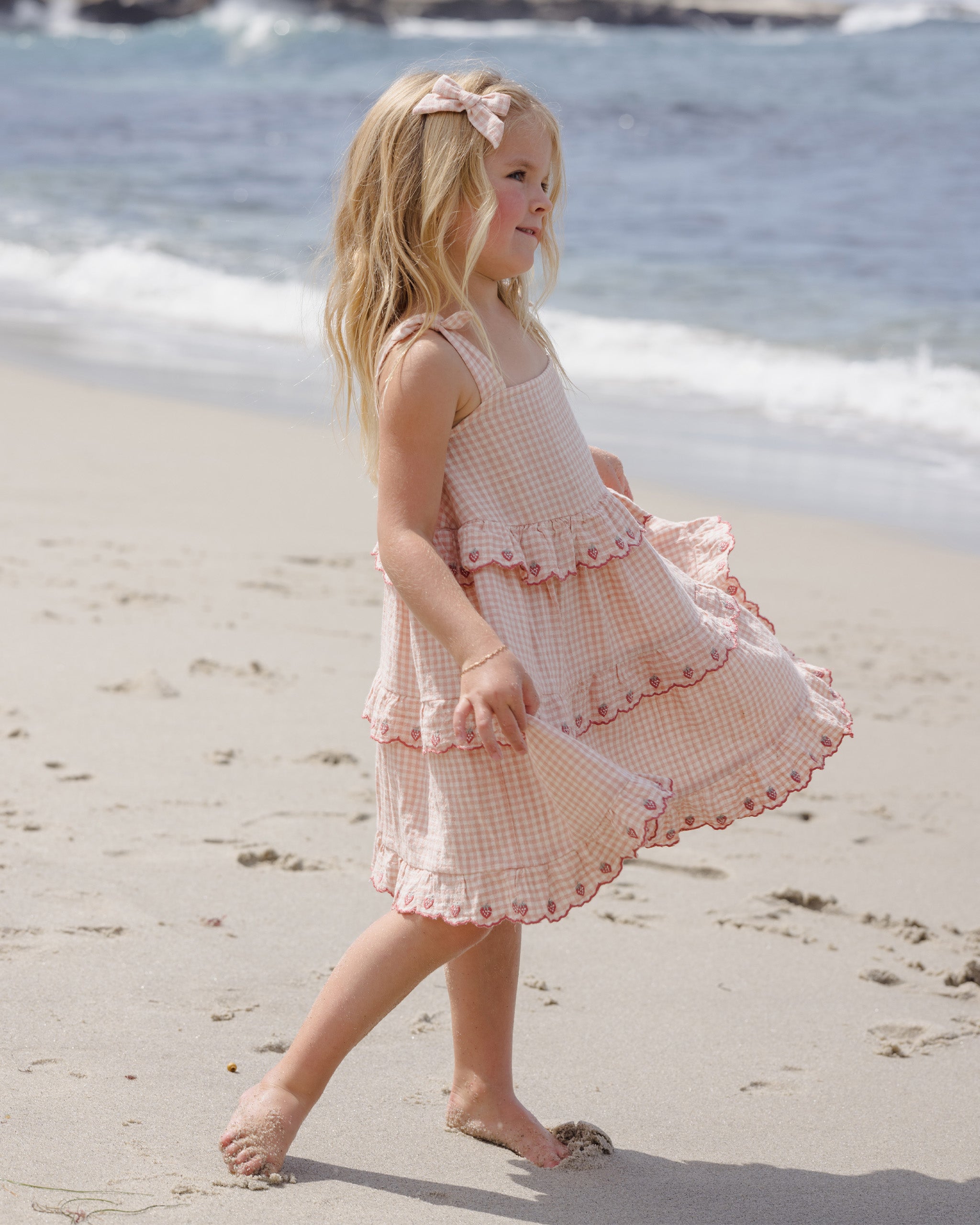 Ruffled Swing Dress (Petal Gingham)