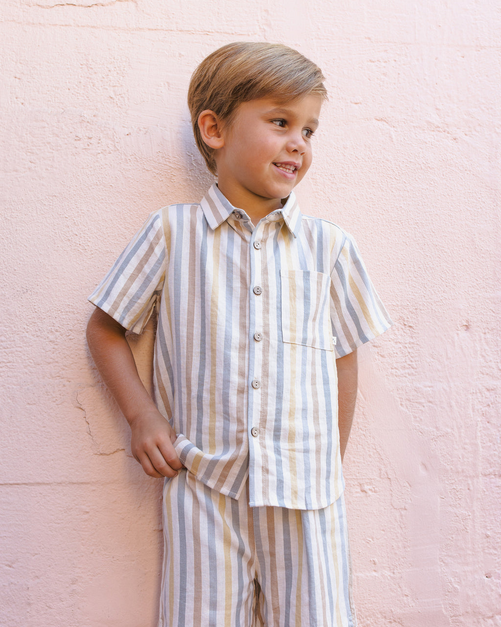 Lapel Collar Shirt (Palm Trees)