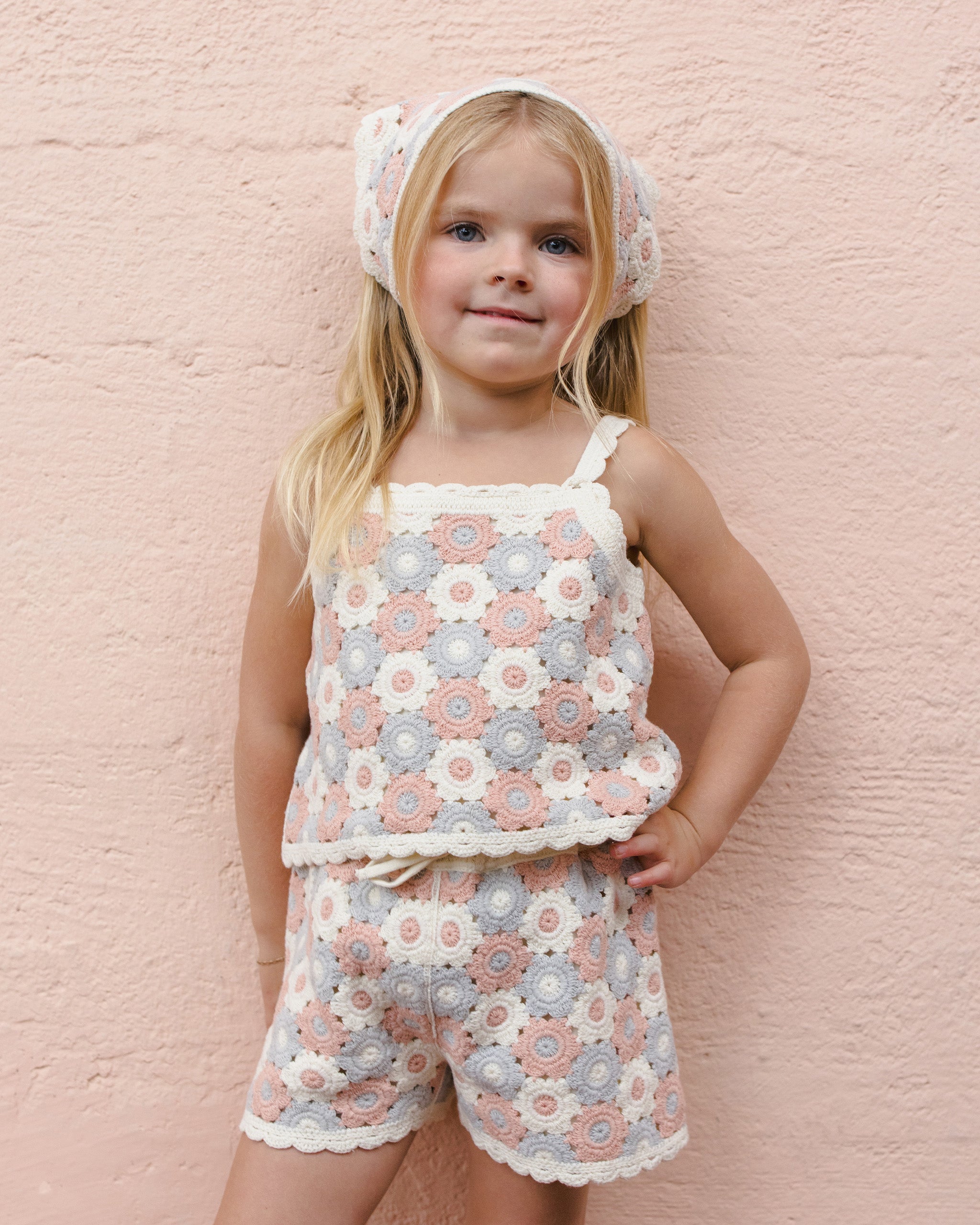 Lili Knit Set (Blue/Light Pink/Ivory)