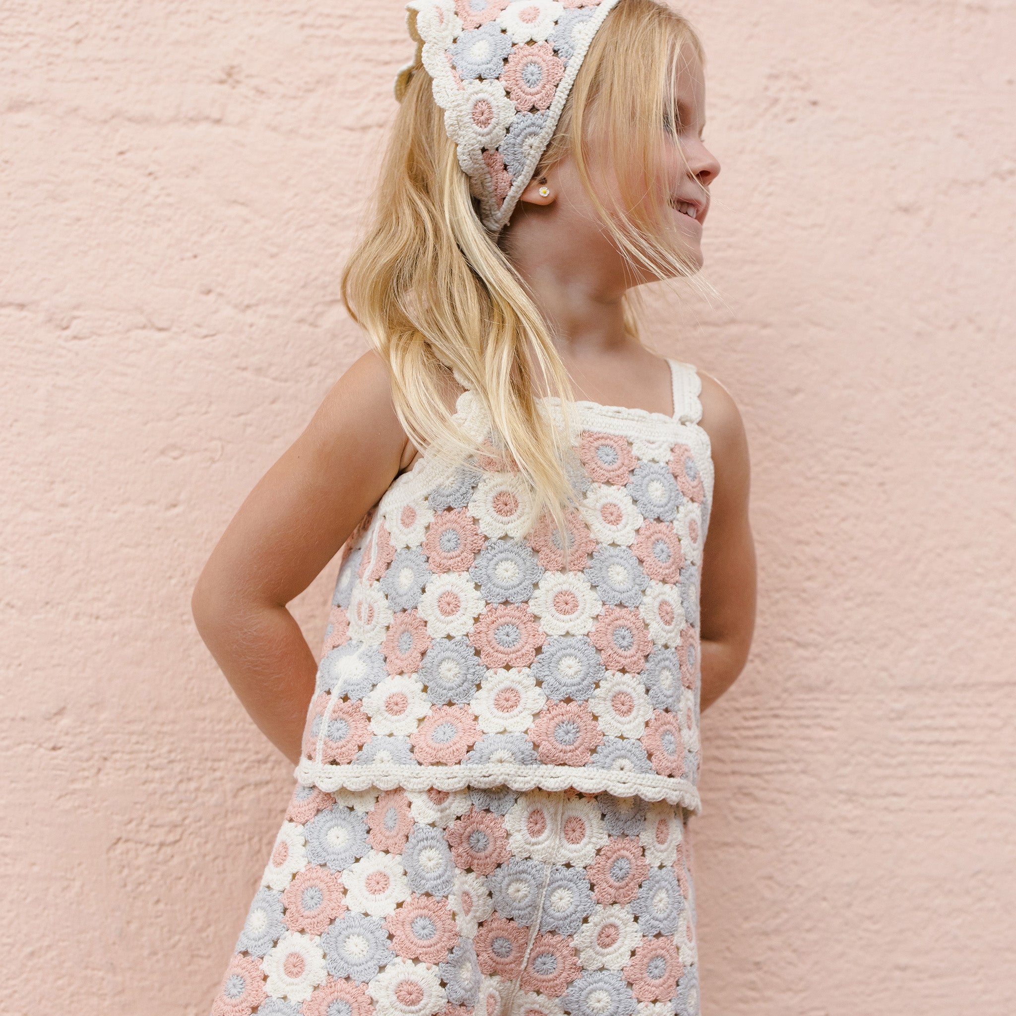 Lili Knit Set (Blue/Light Pink/Ivory)