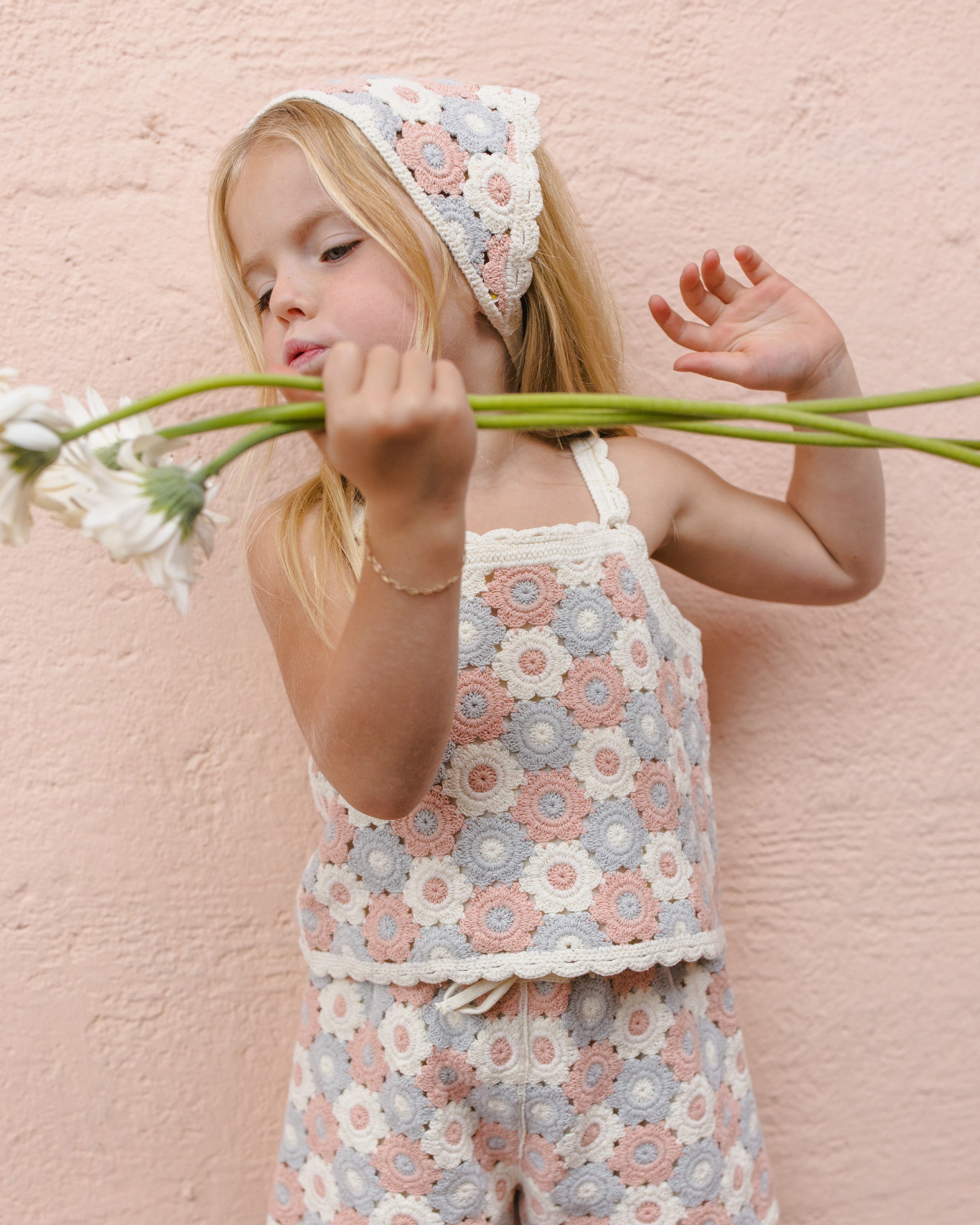 Lili Knit Set (Blue/Light Pink/Ivory)
