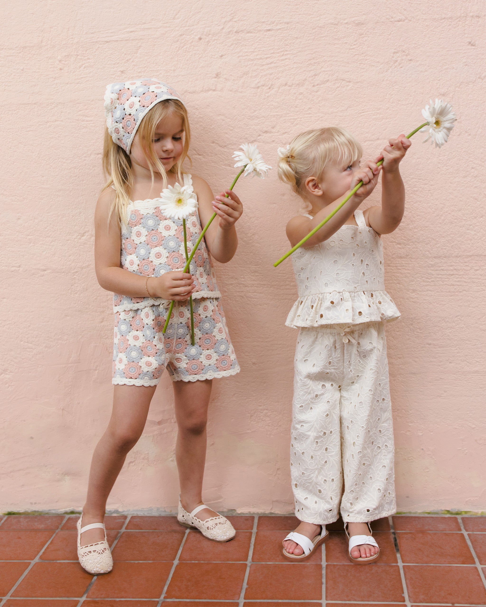Lili Knit Set (Blue/Light Pink/Ivory)