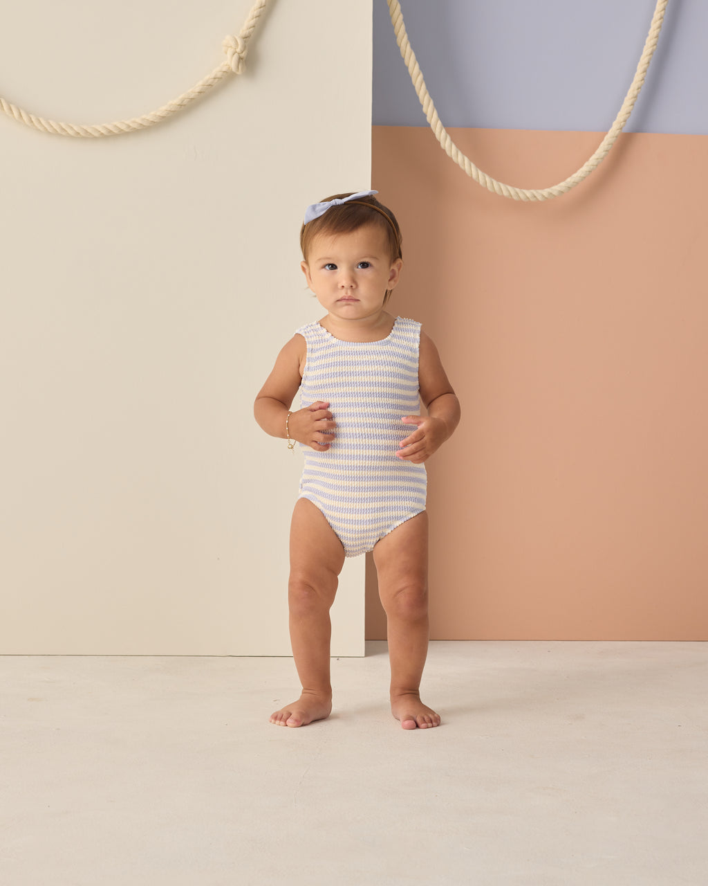 Moxie One-Piece Suit (Periwinkle Stripe)