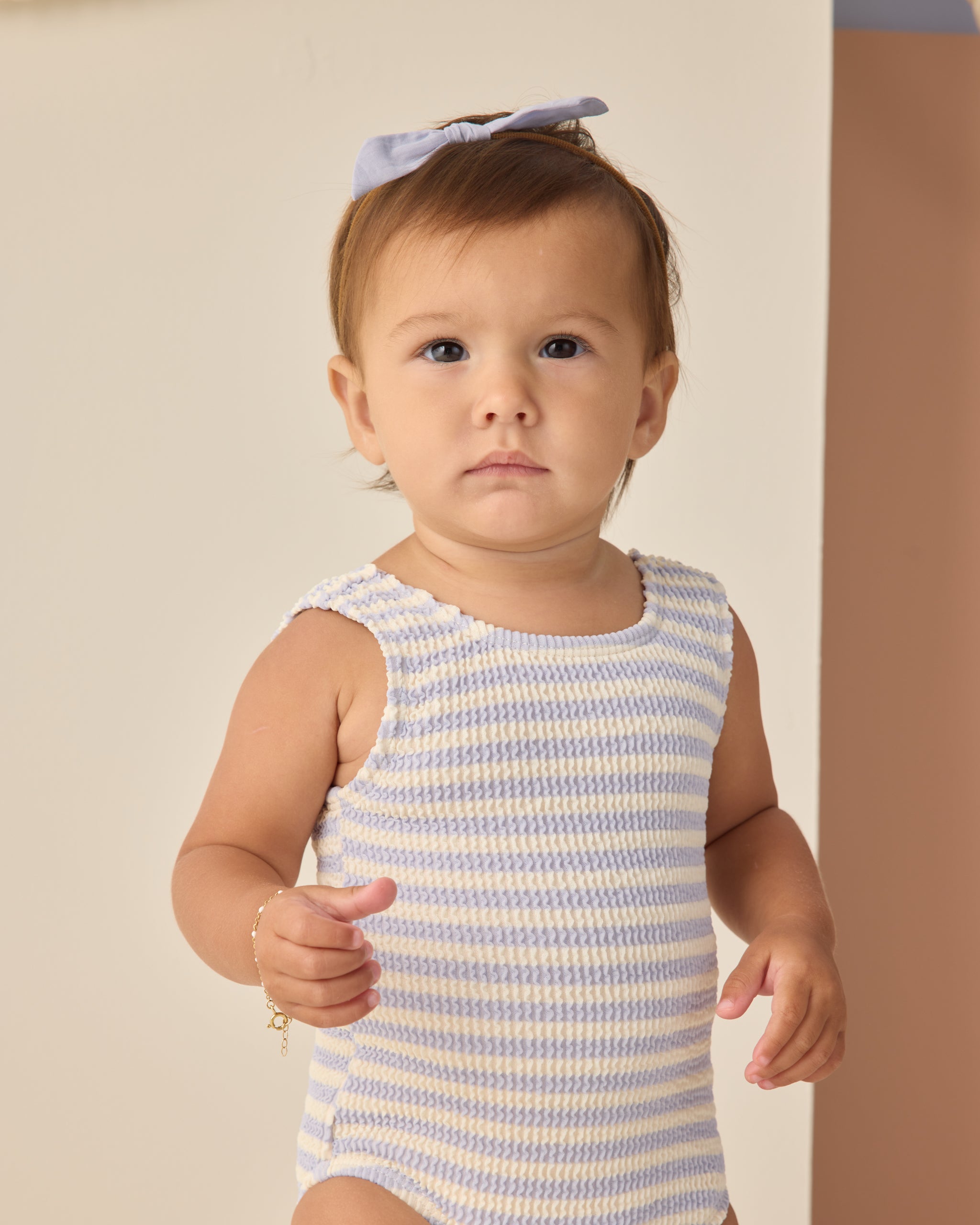 Moxie One-Piece Suit (Periwinkle Stripe)