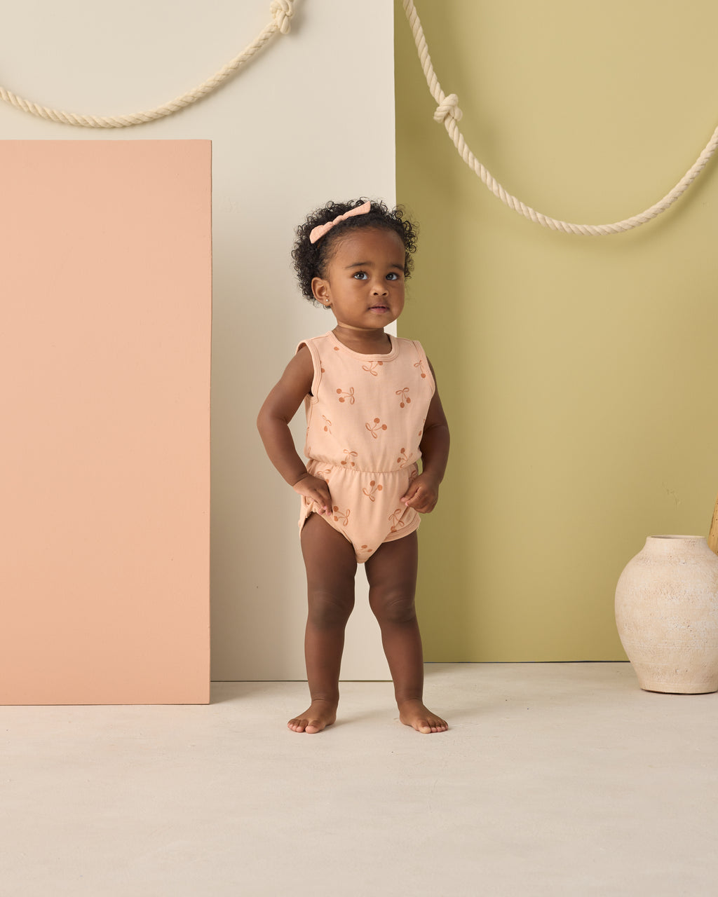 Cinch Playsuit (Cherry Bows)