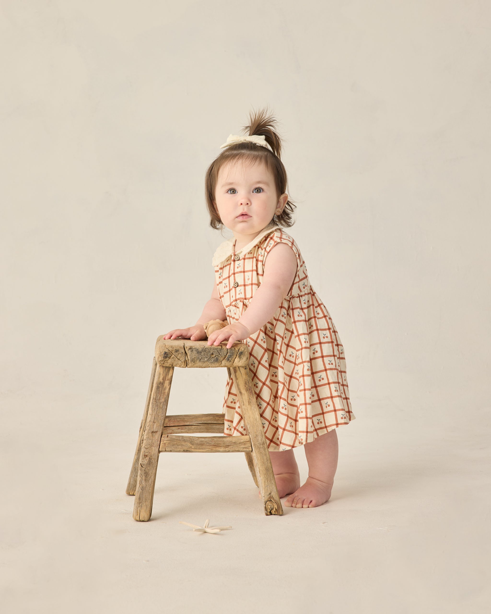 Collared Babydoll Dress (Cherry Check)