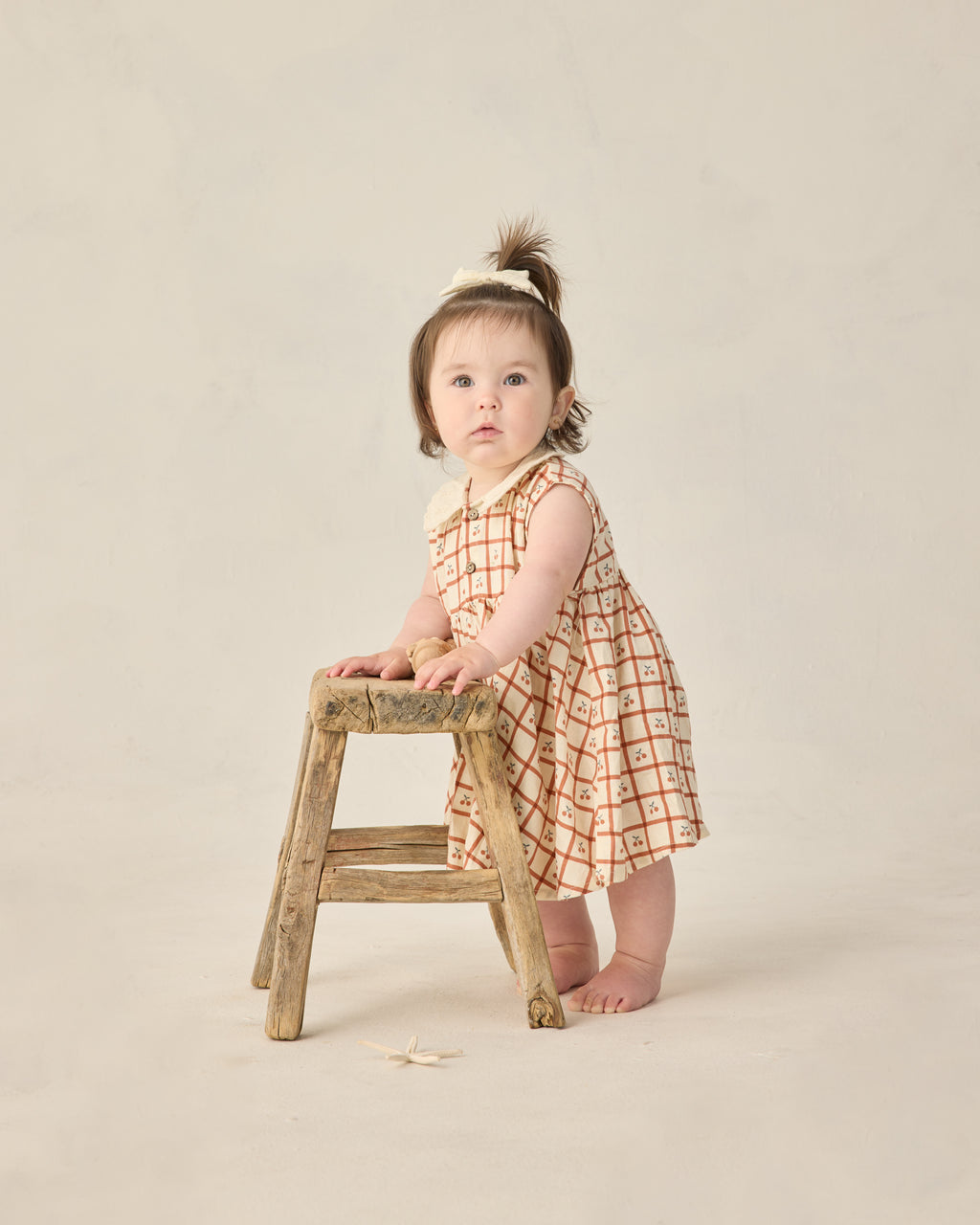 Collared Babydoll Dress (Cherry Check)