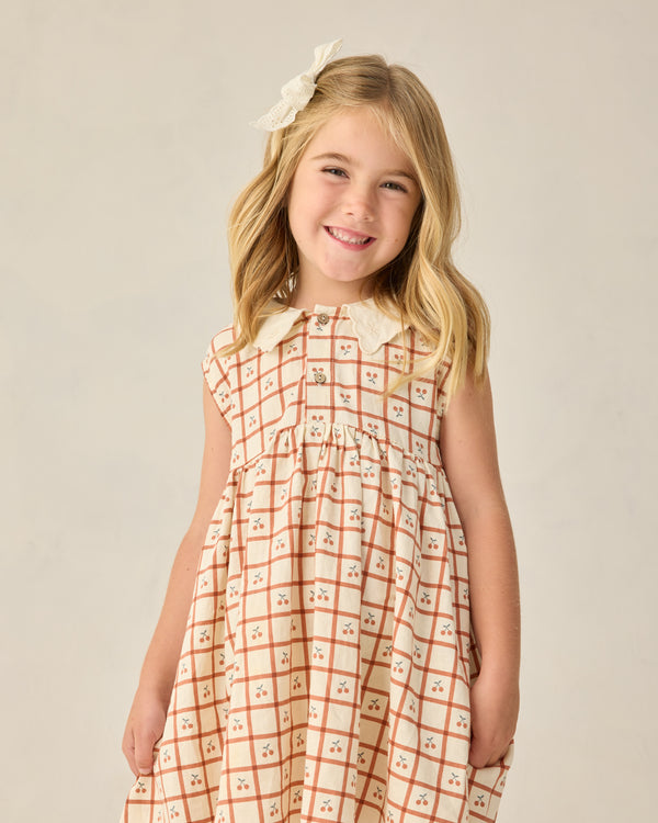 Collared Babydoll Dress (Cherry Check)