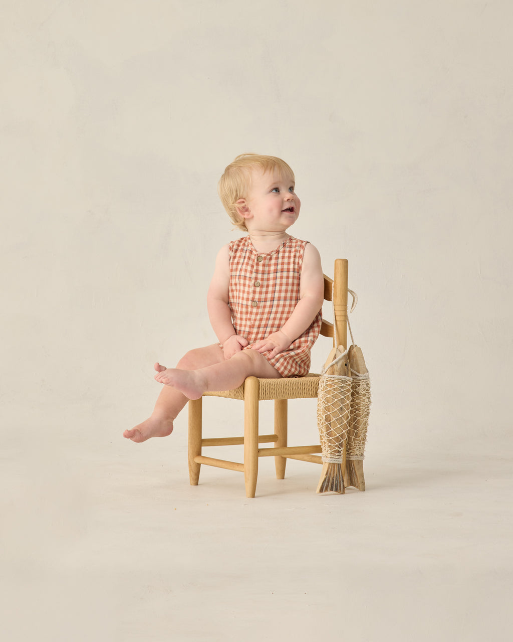 Mavrick Romper (Poppy Gingham)
