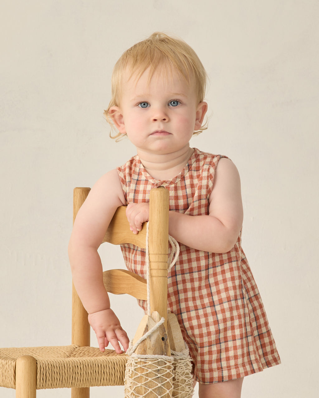 Mavrick Romper (Poppy Gingham)