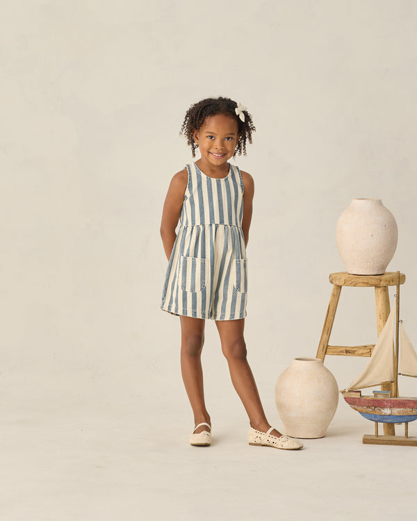 Dani Romper (Navy Stripe)