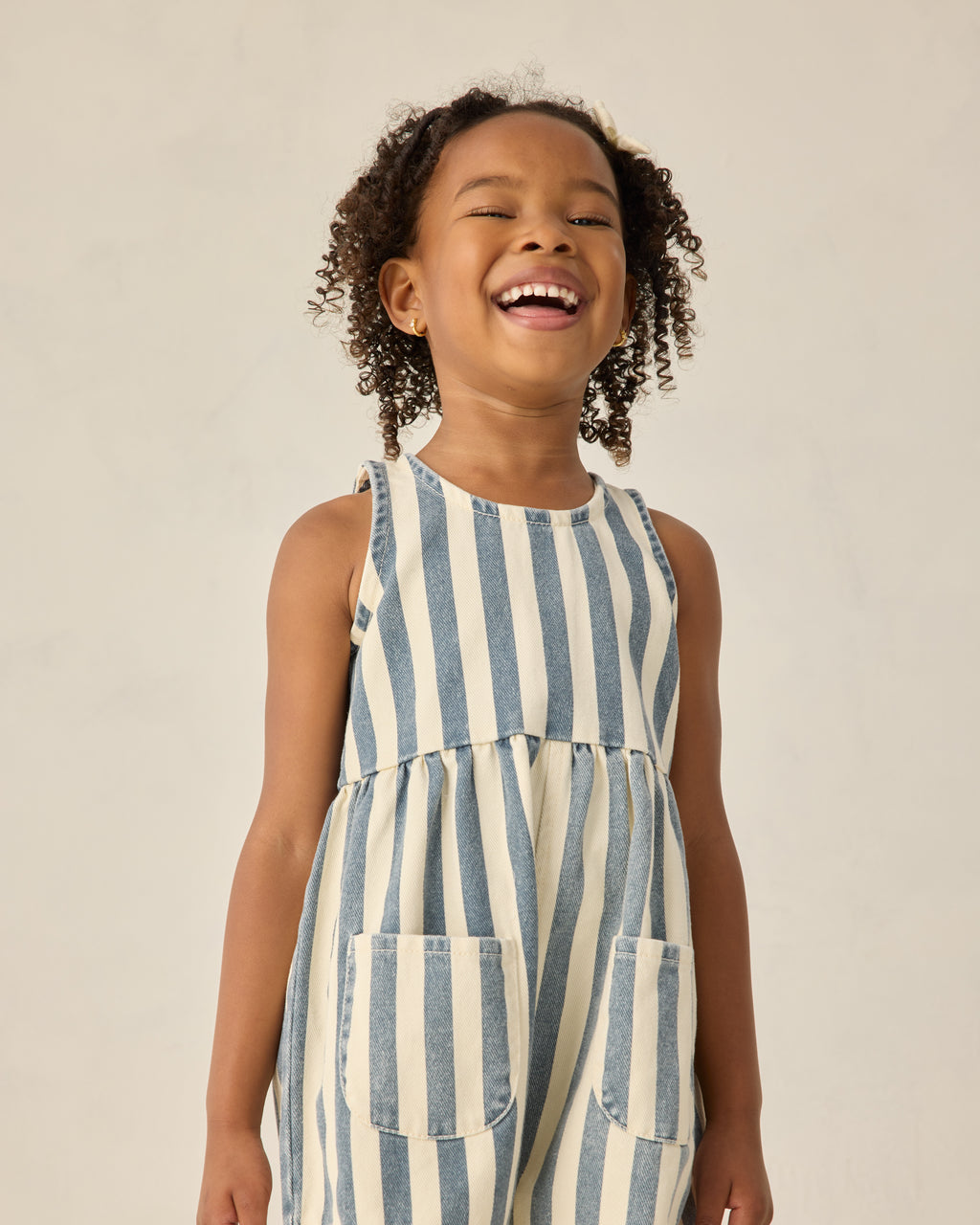 Dani Romper (Navy Stripe)