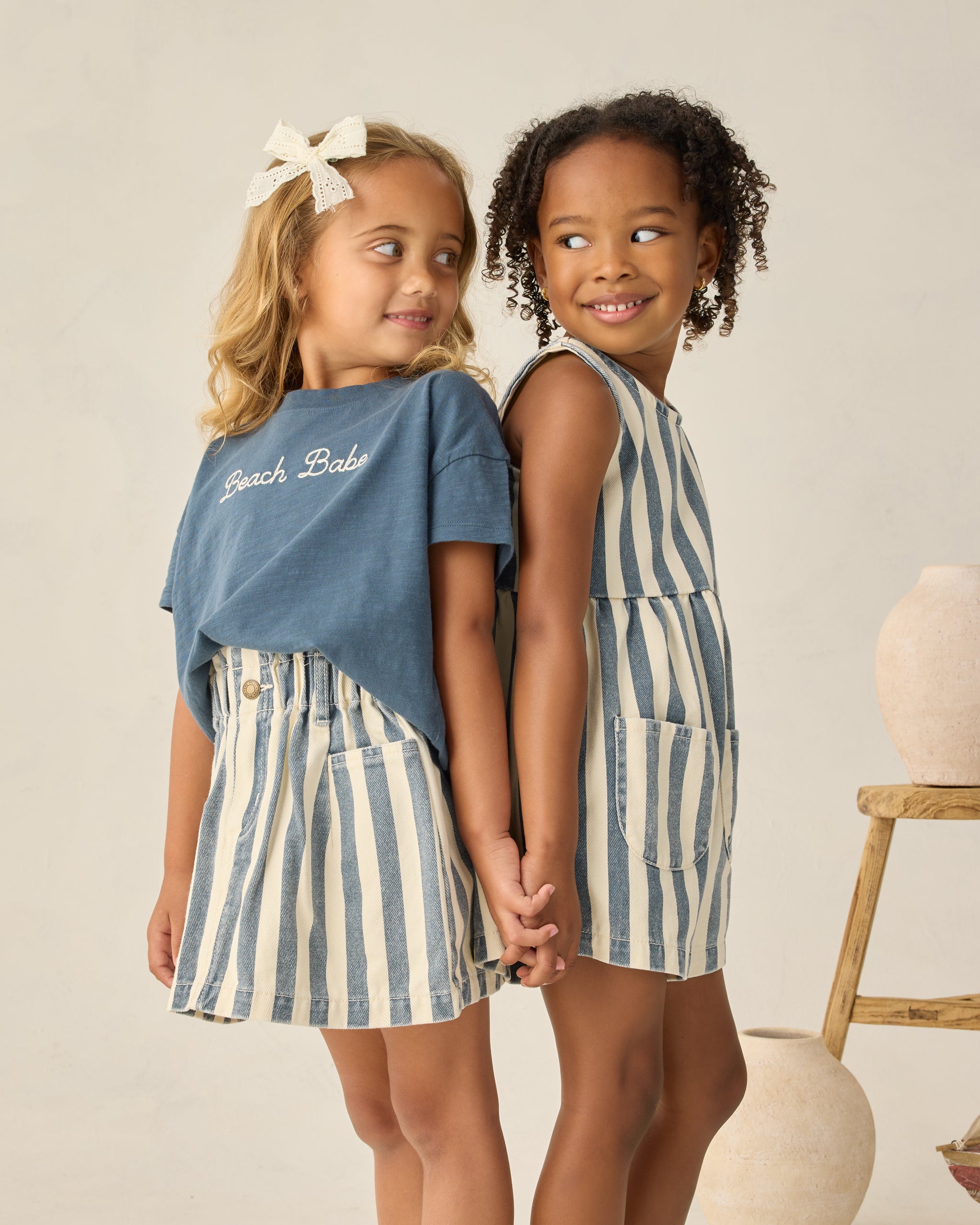 Dani Romper (Navy Stripe)