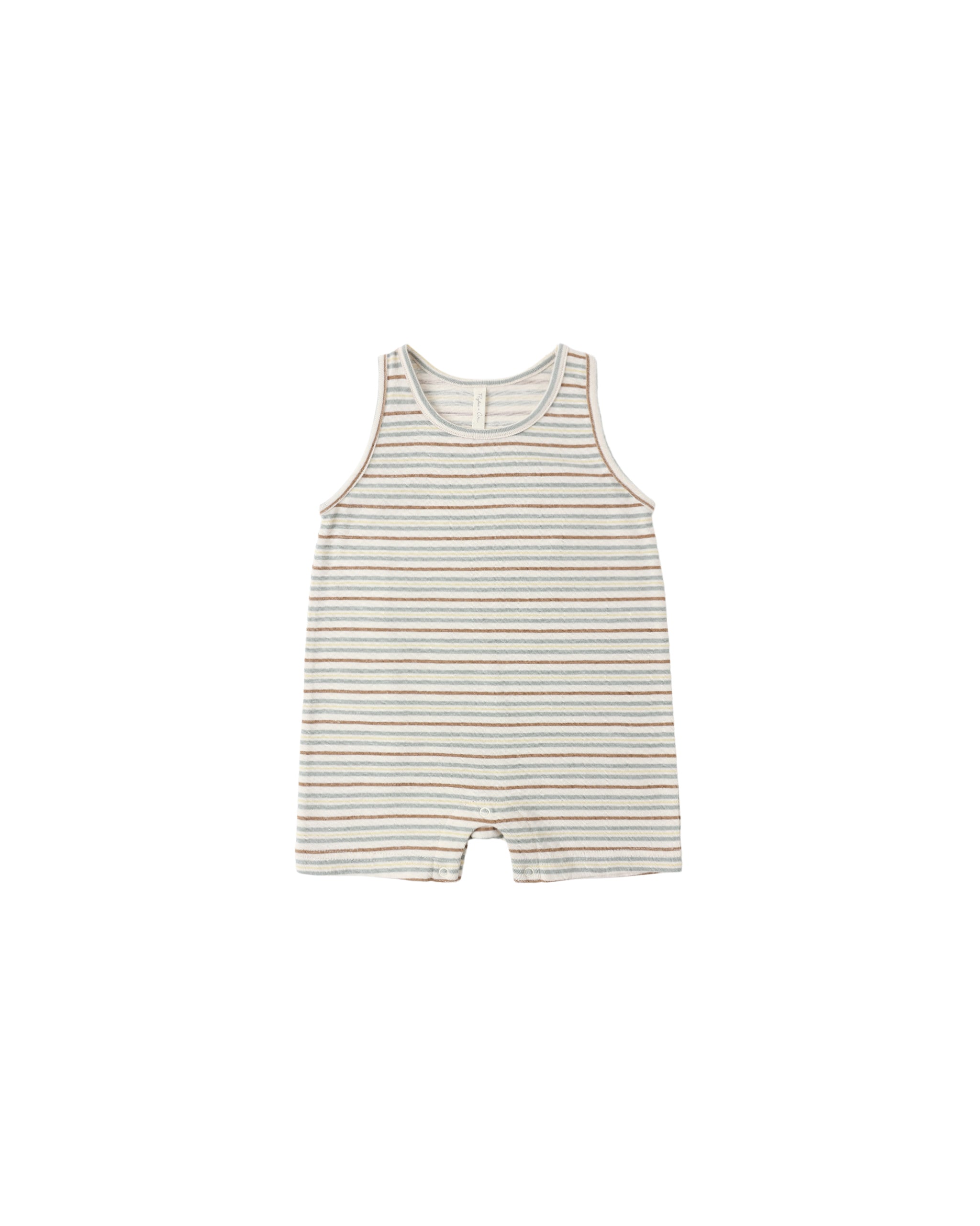 Sleeveless One-Piece Romper (Vintage Stripe)