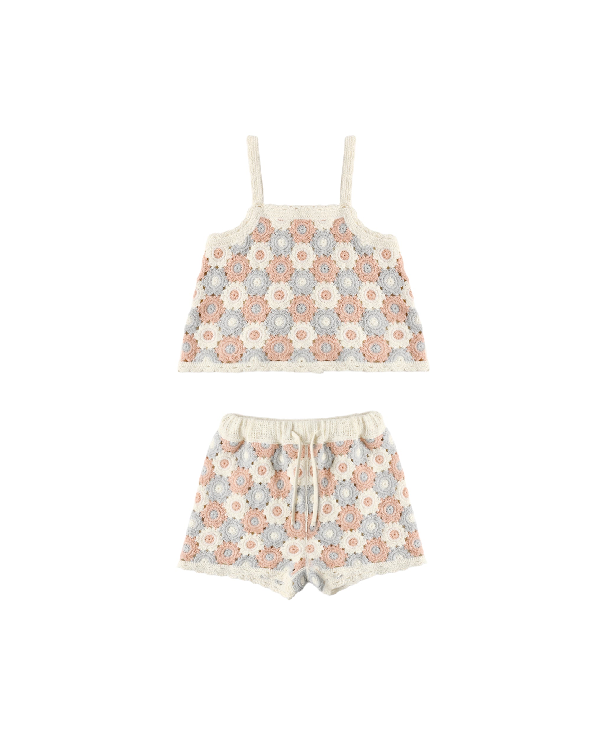 Lili Knit Set (Blue/Light Pink/Ivory)