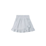 Wrap Ruffle Skirt (Heathered Light Blue)