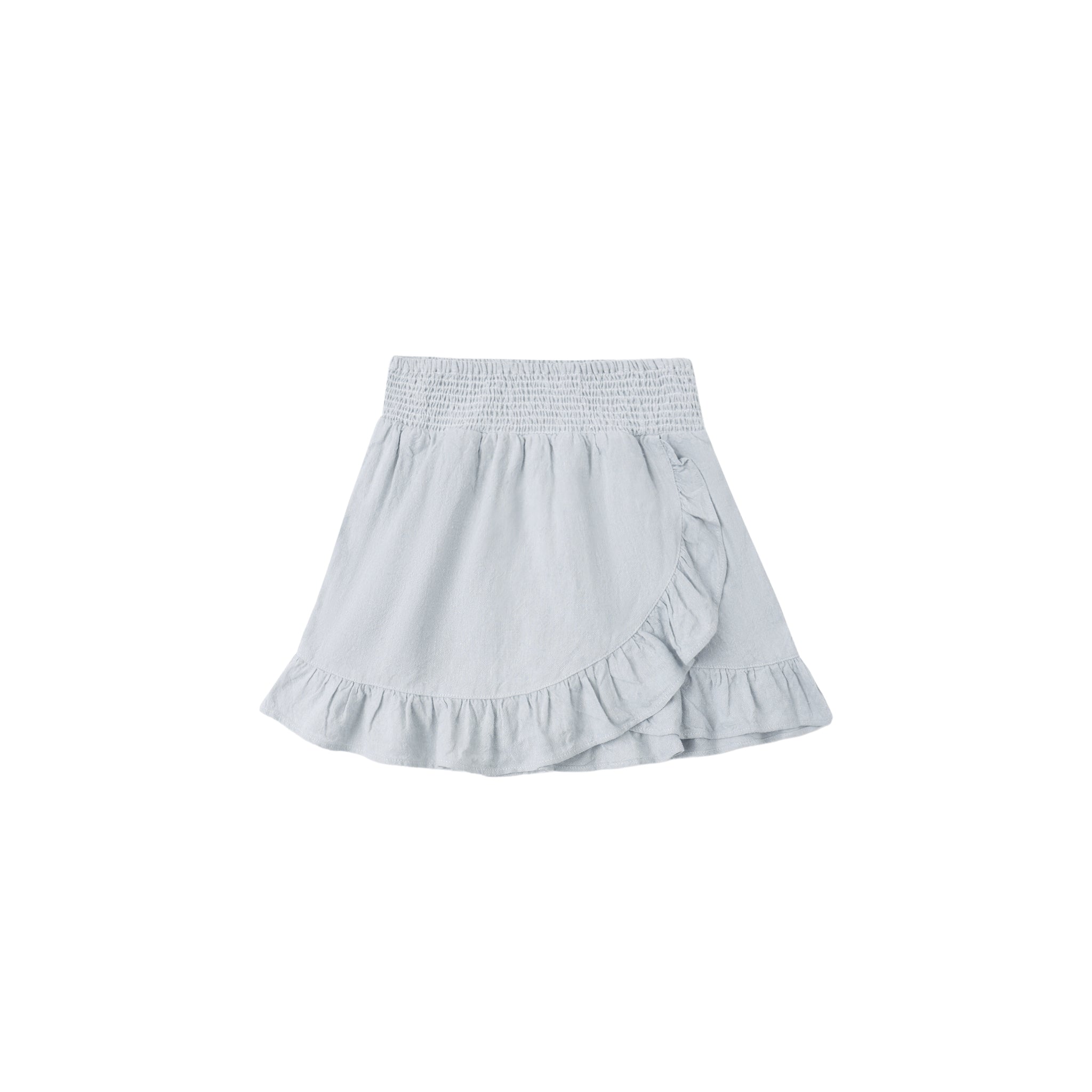 Wrap Ruffle Skirt (Heathered Light Blue)