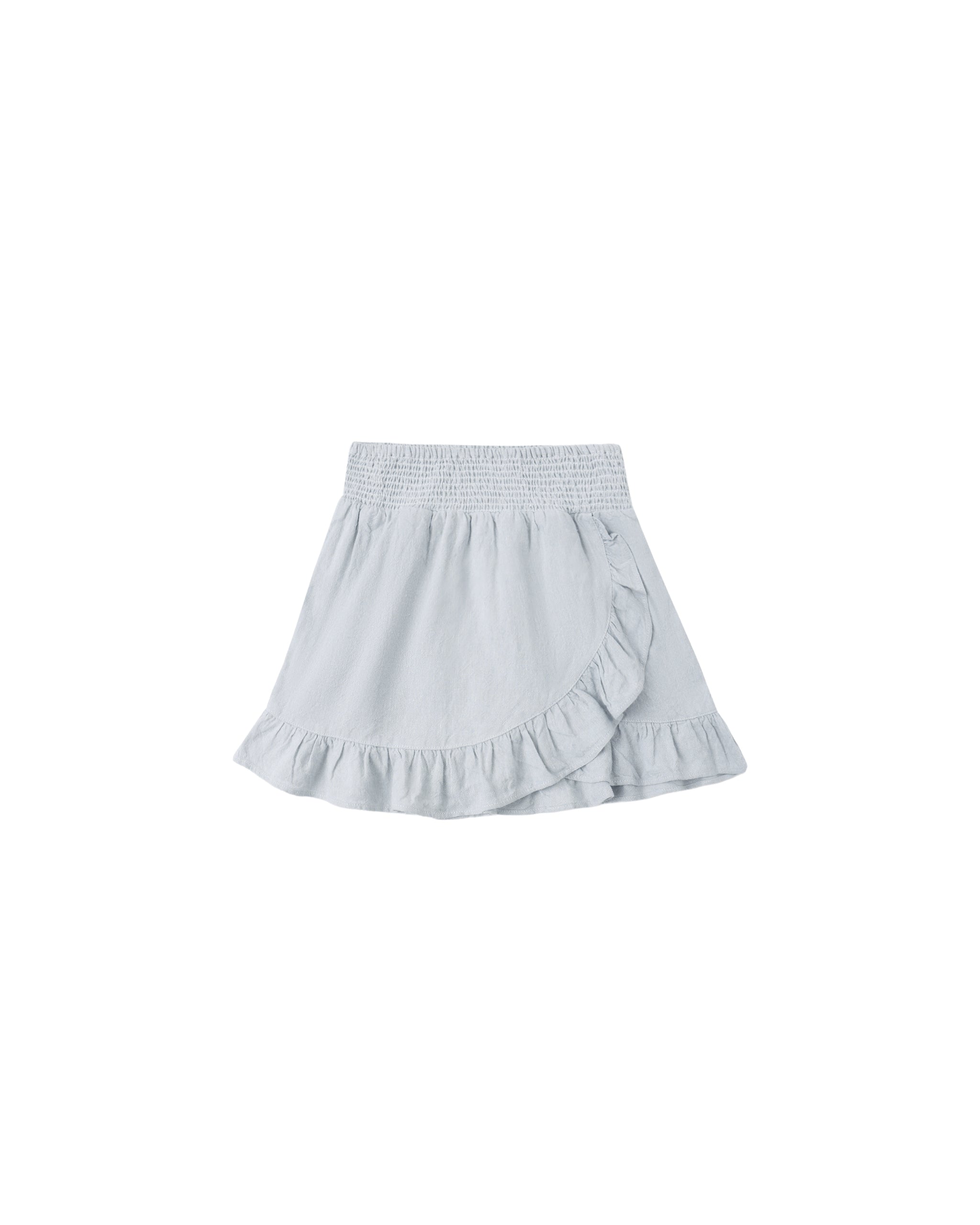 Wrap Ruffle Skirt (Heathered Light Blue)