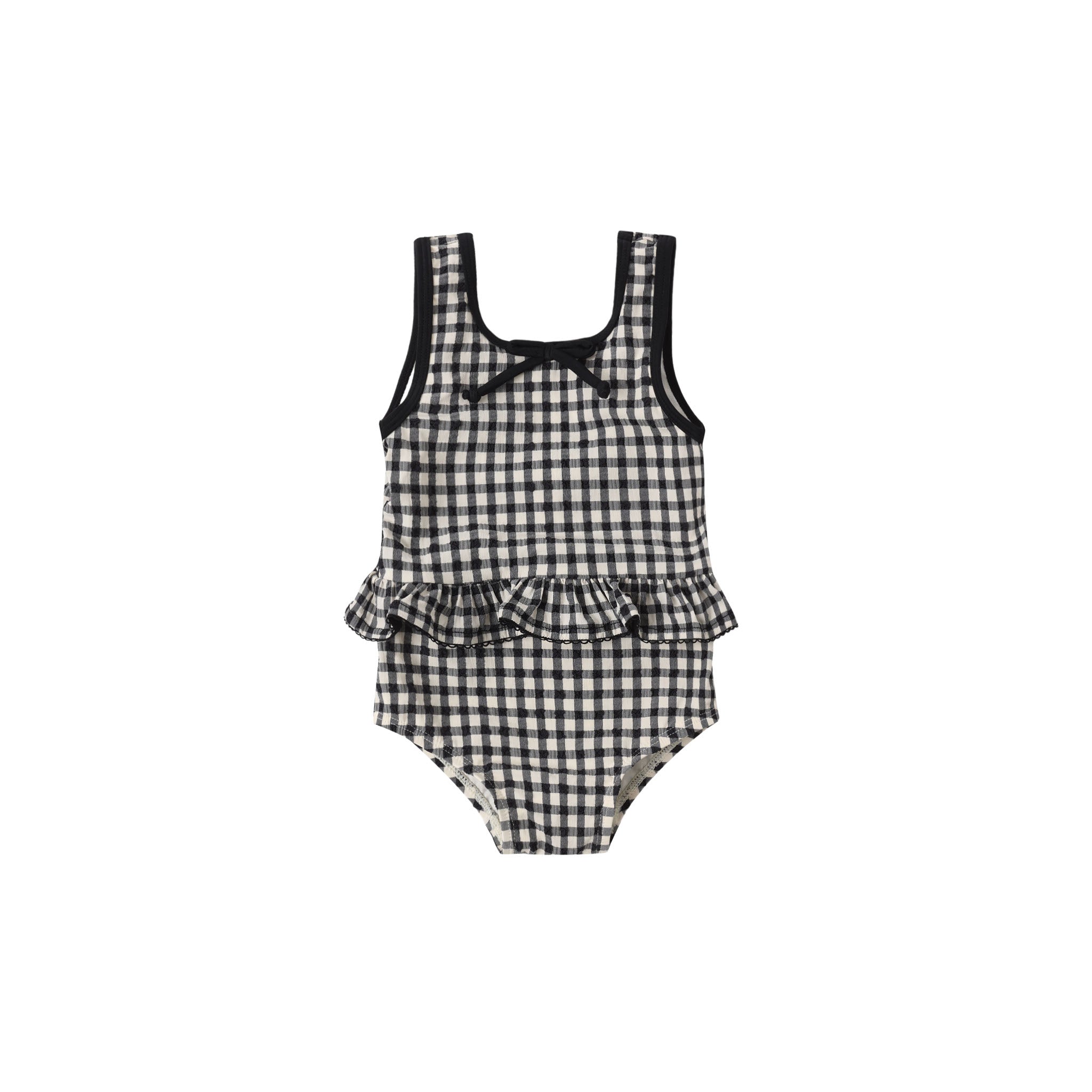 Skirted One-Piece (Black Gingham)