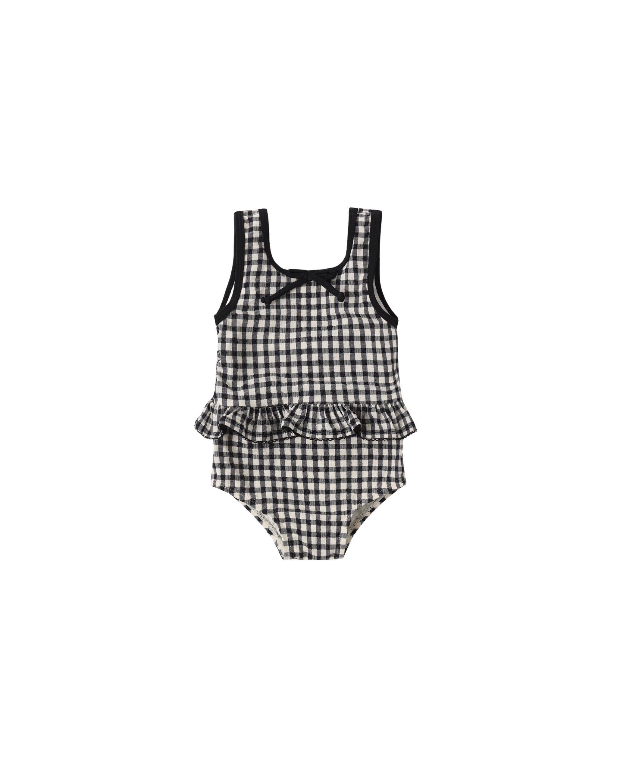 Skirted One-Piece (Black Gingham)