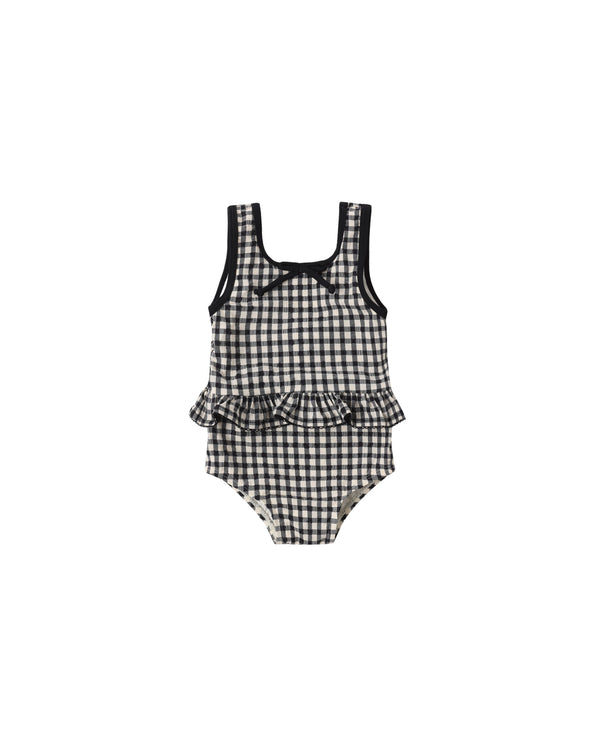 Skirted One-Piece (Black Gingham)