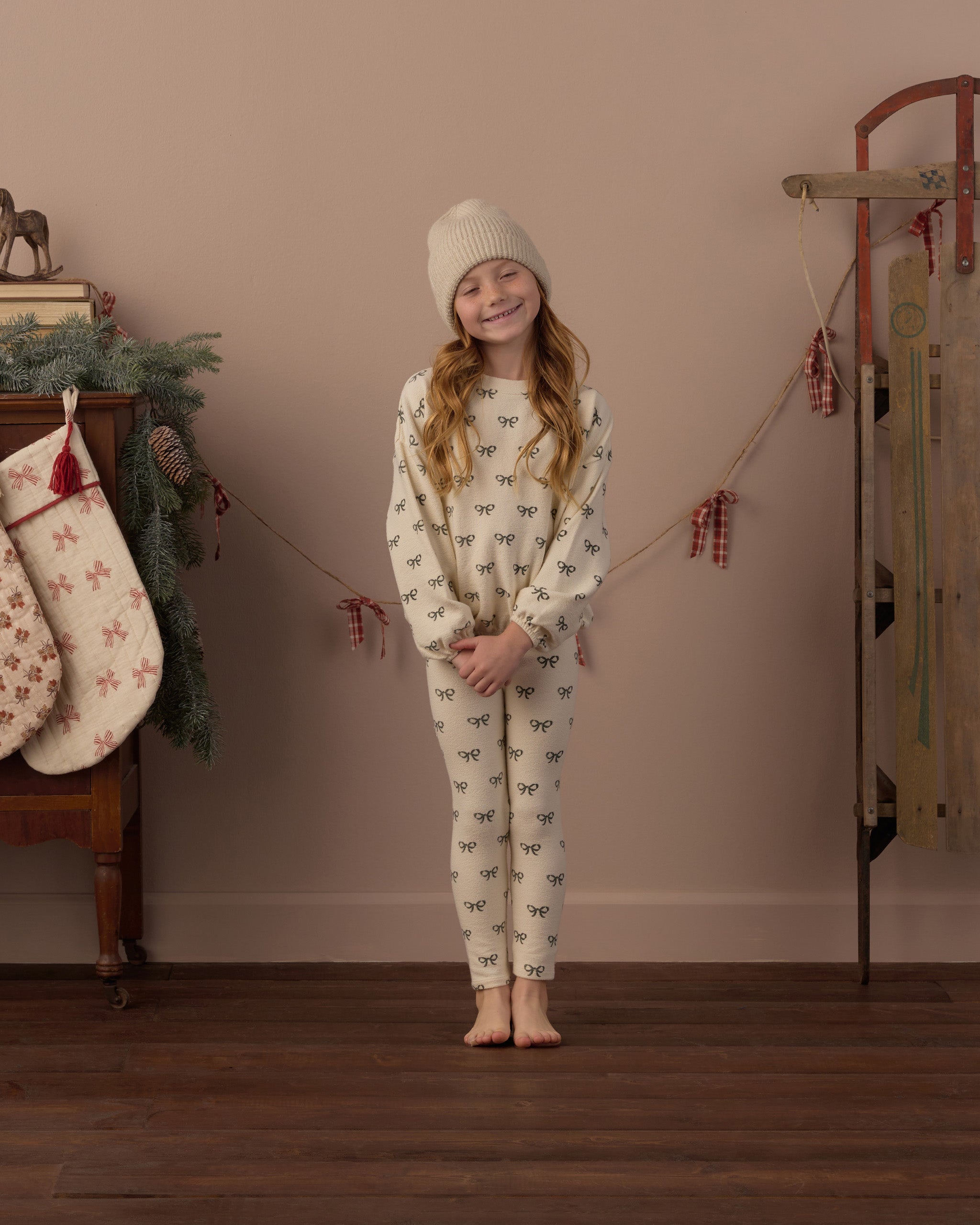 Spongey Knit Set (Evergreen Bows)