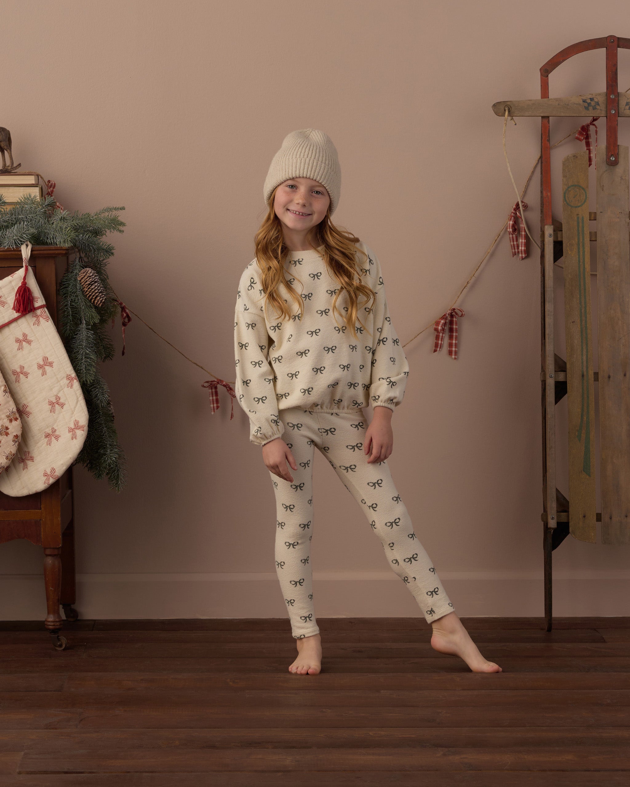 Spongey Knit Set (Evergreen Bows)