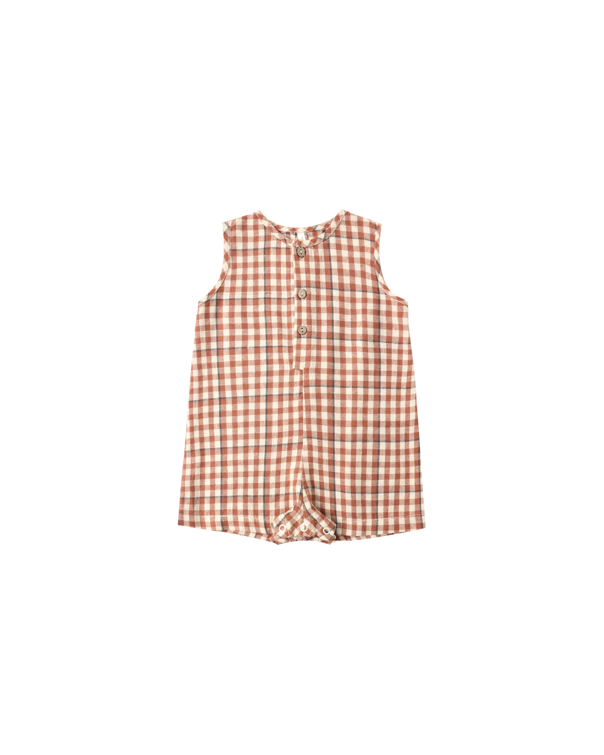 Mavrick Romper (Poppy Gingham)