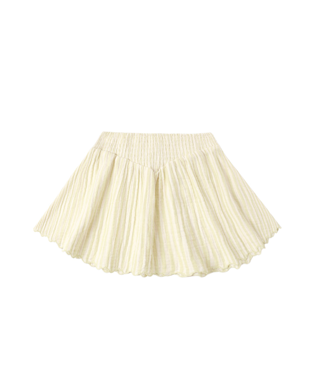 Smocked V Mini Skirt (Citron Stripe)