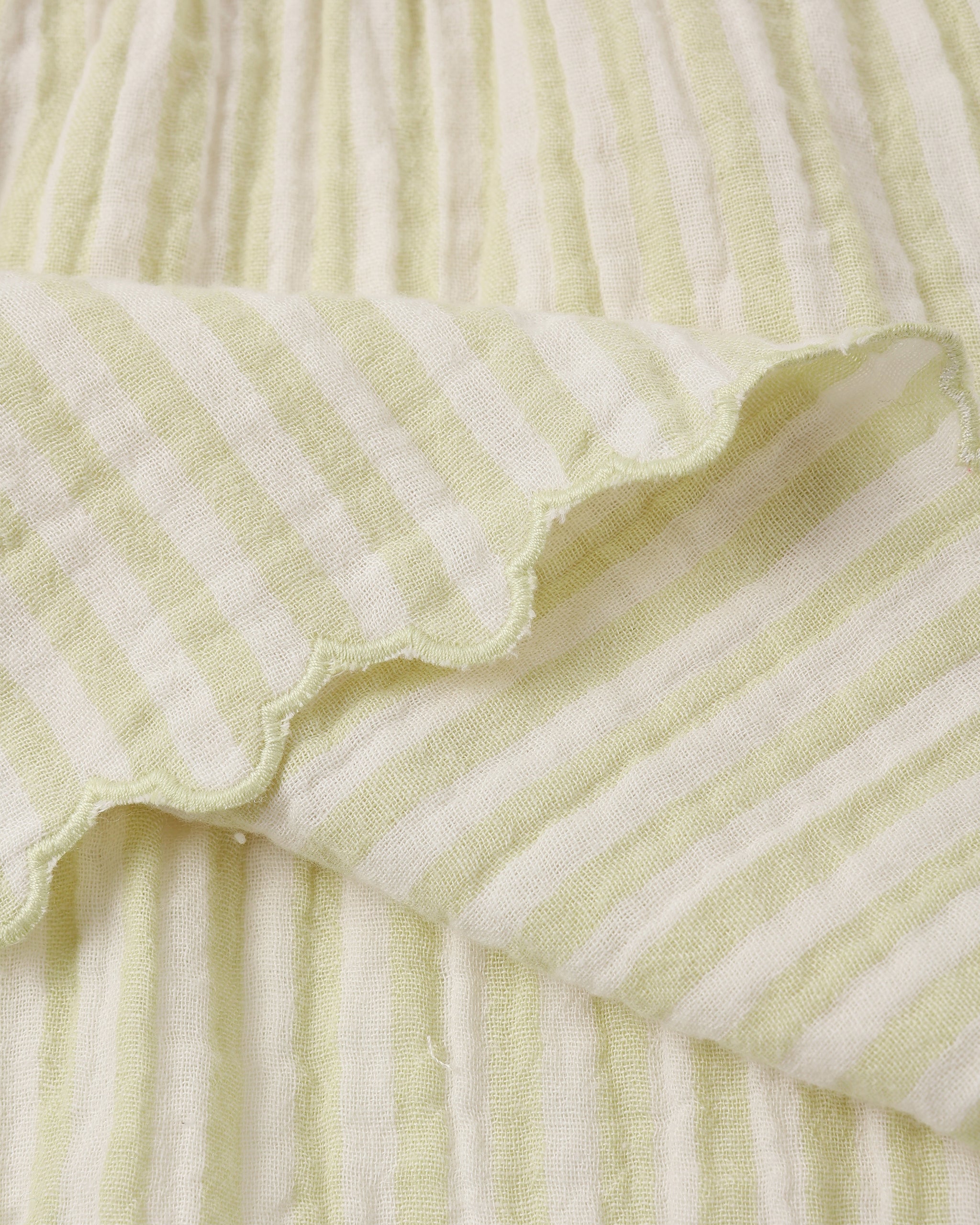 Smocked V Mini Skirt (Citron Stripe)