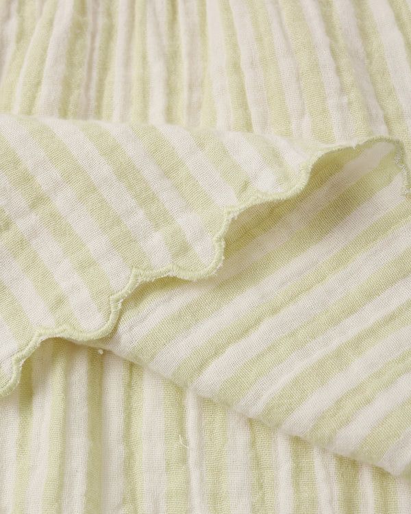 Smocked V Mini Skirt (Citron Stripe)