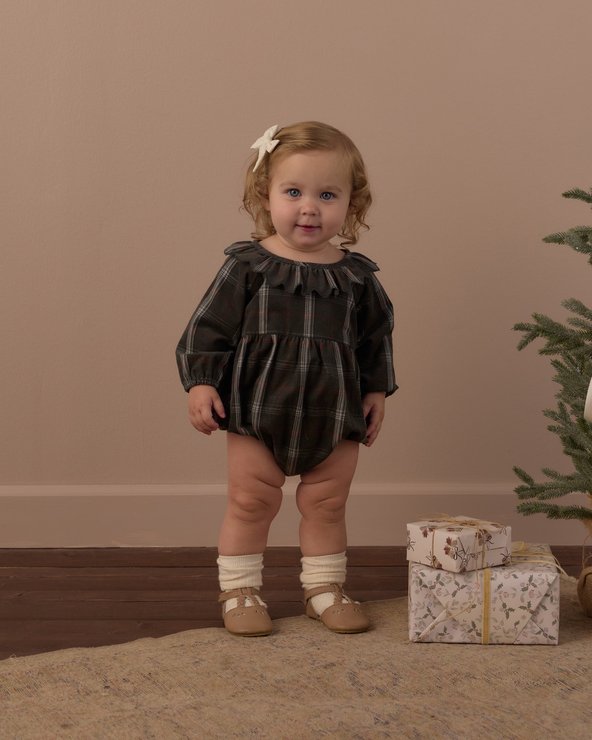 Freya Romper (Holiday Plaid)