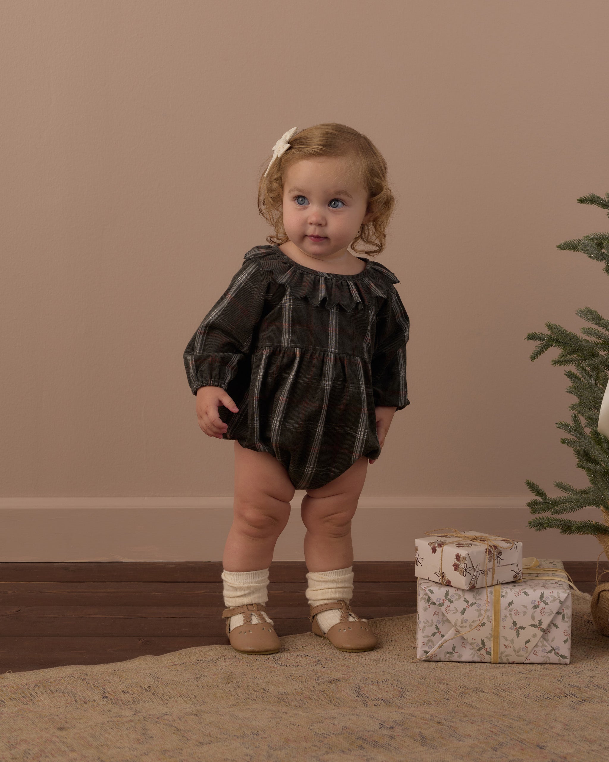 Freya Romper (Holiday Plaid)