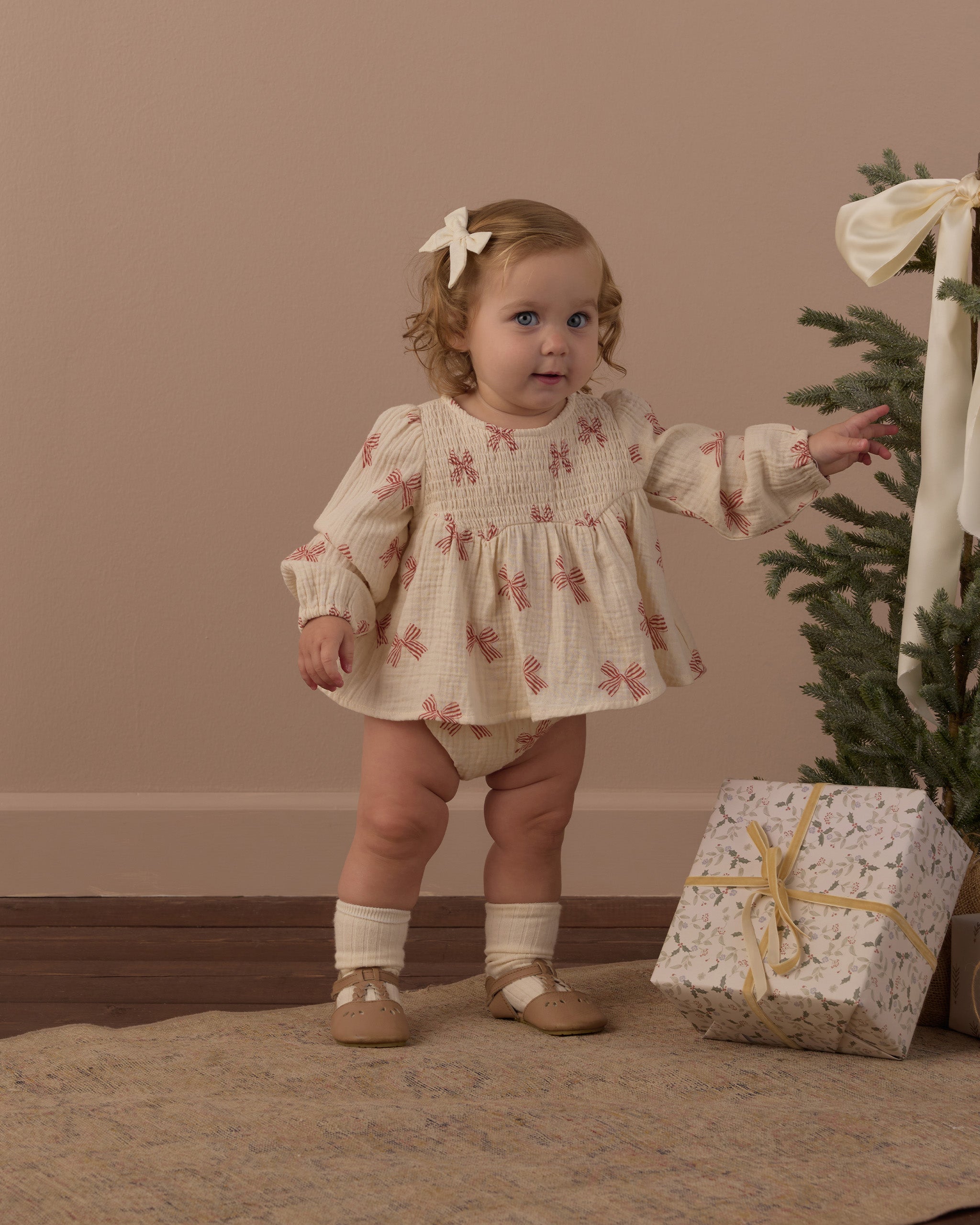 Sophia Top + Bloomer Set (Peppermint Bows)