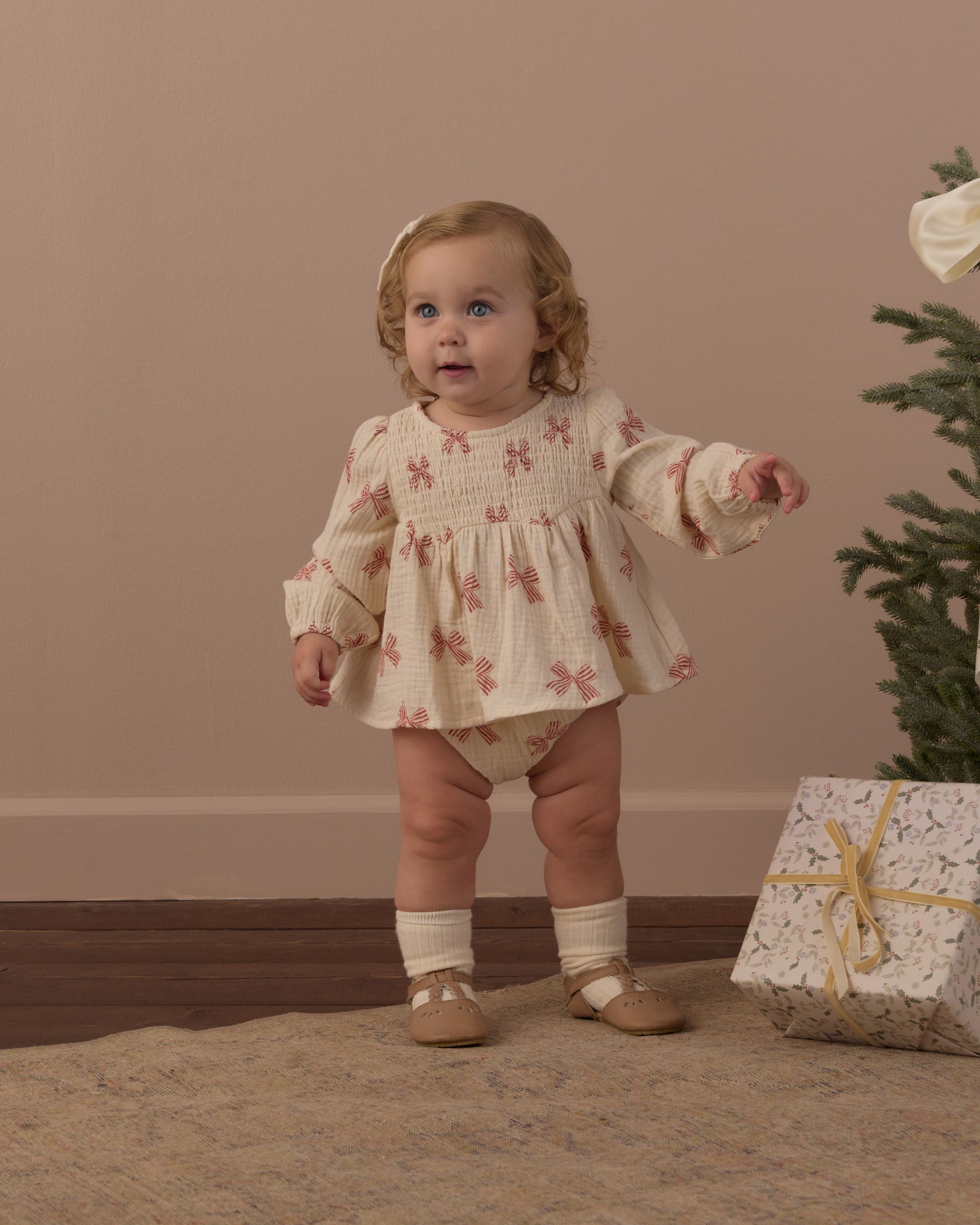 Sophia Top + Bloomer Set (Peppermint Bows)