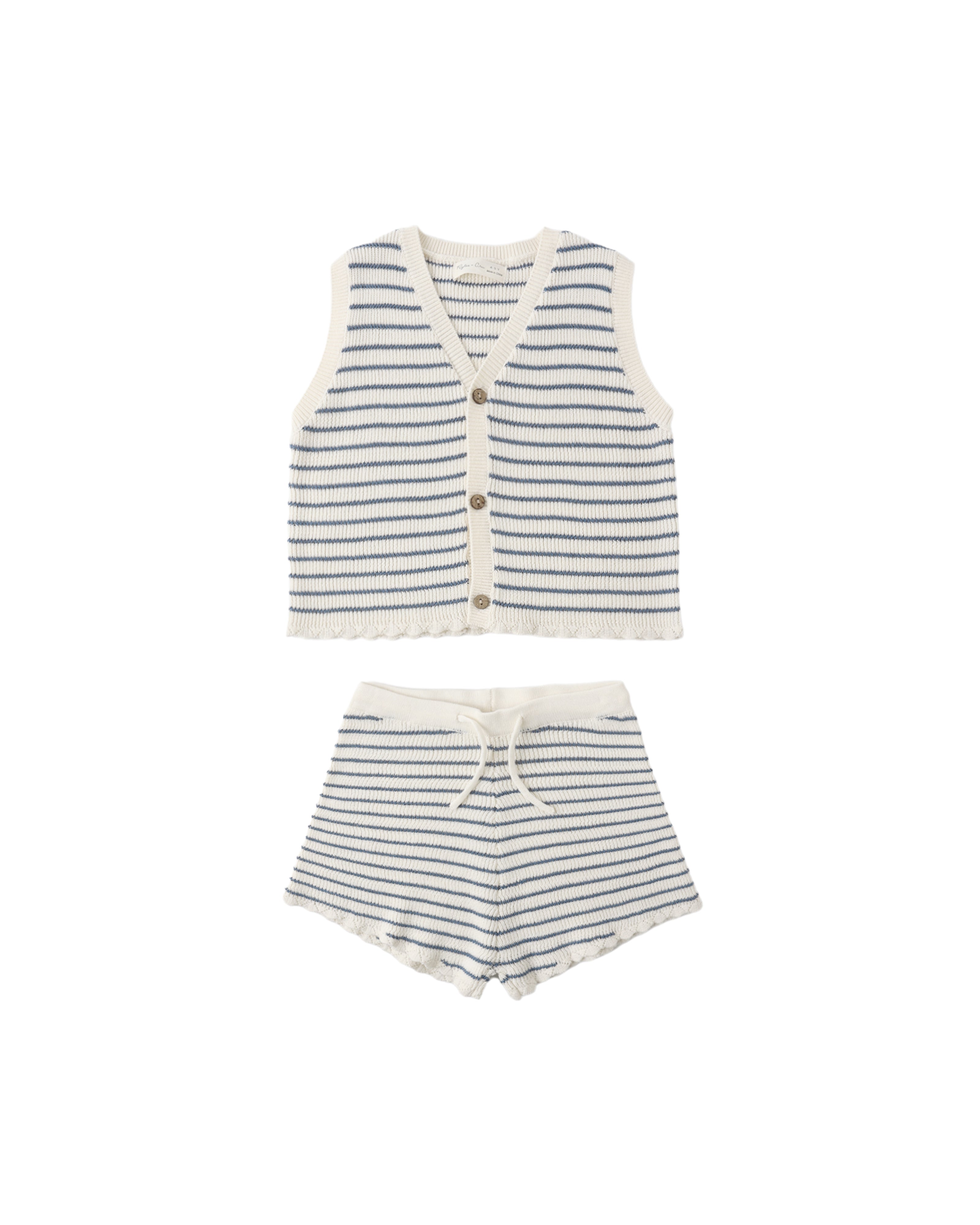 Knit Vest Set (Marine Stripe)