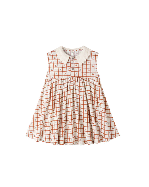 Collared Babydoll Dress (Cherry Check)