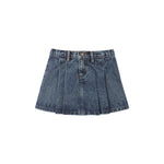 Pleated Denim Skirt (Indigo)