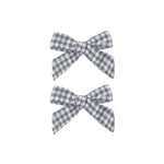 Set of 2 Bows (Marine Gingham)