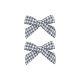 Set of 2 Bows (Marine Gingham)