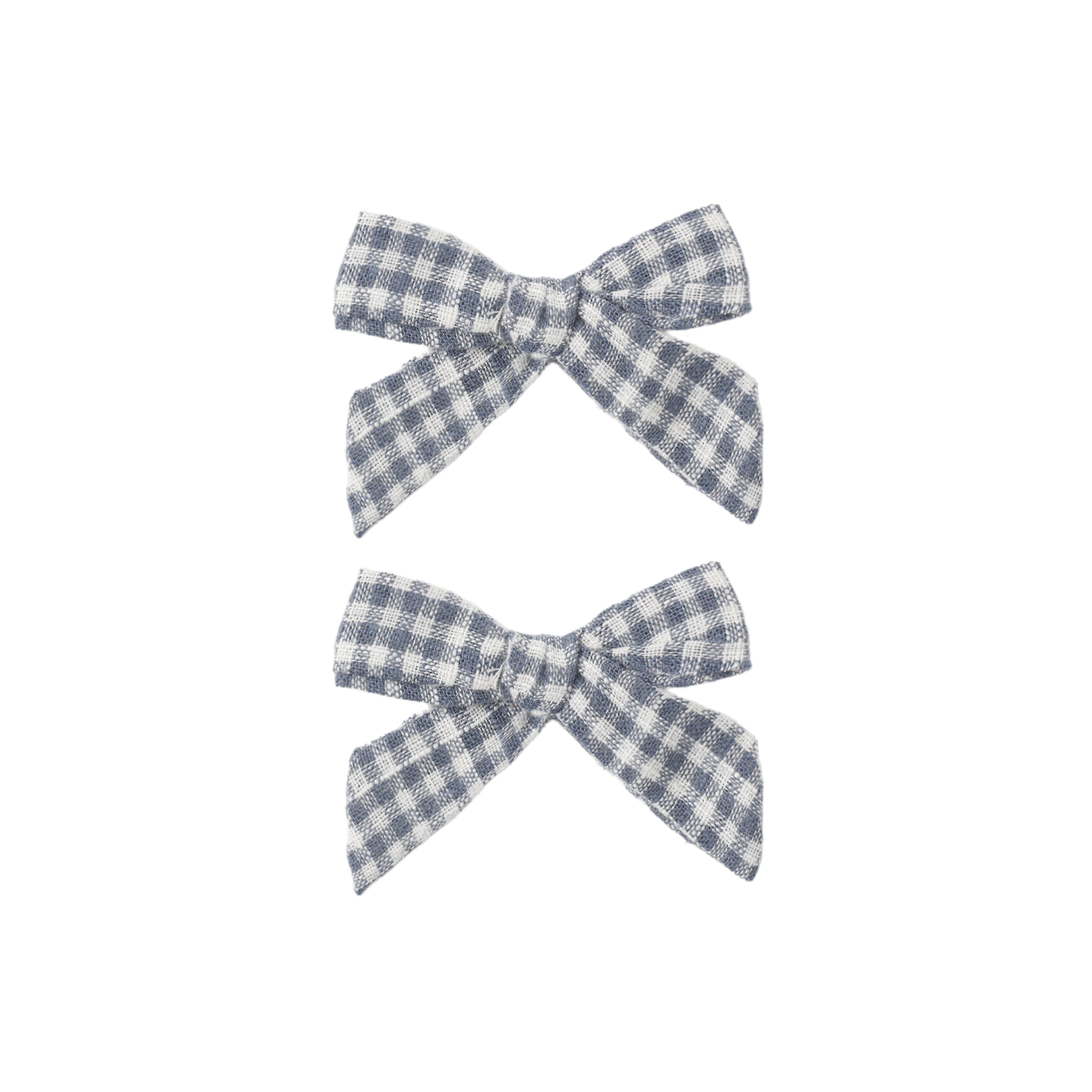 Set of 2 Bows (Marine Gingham)