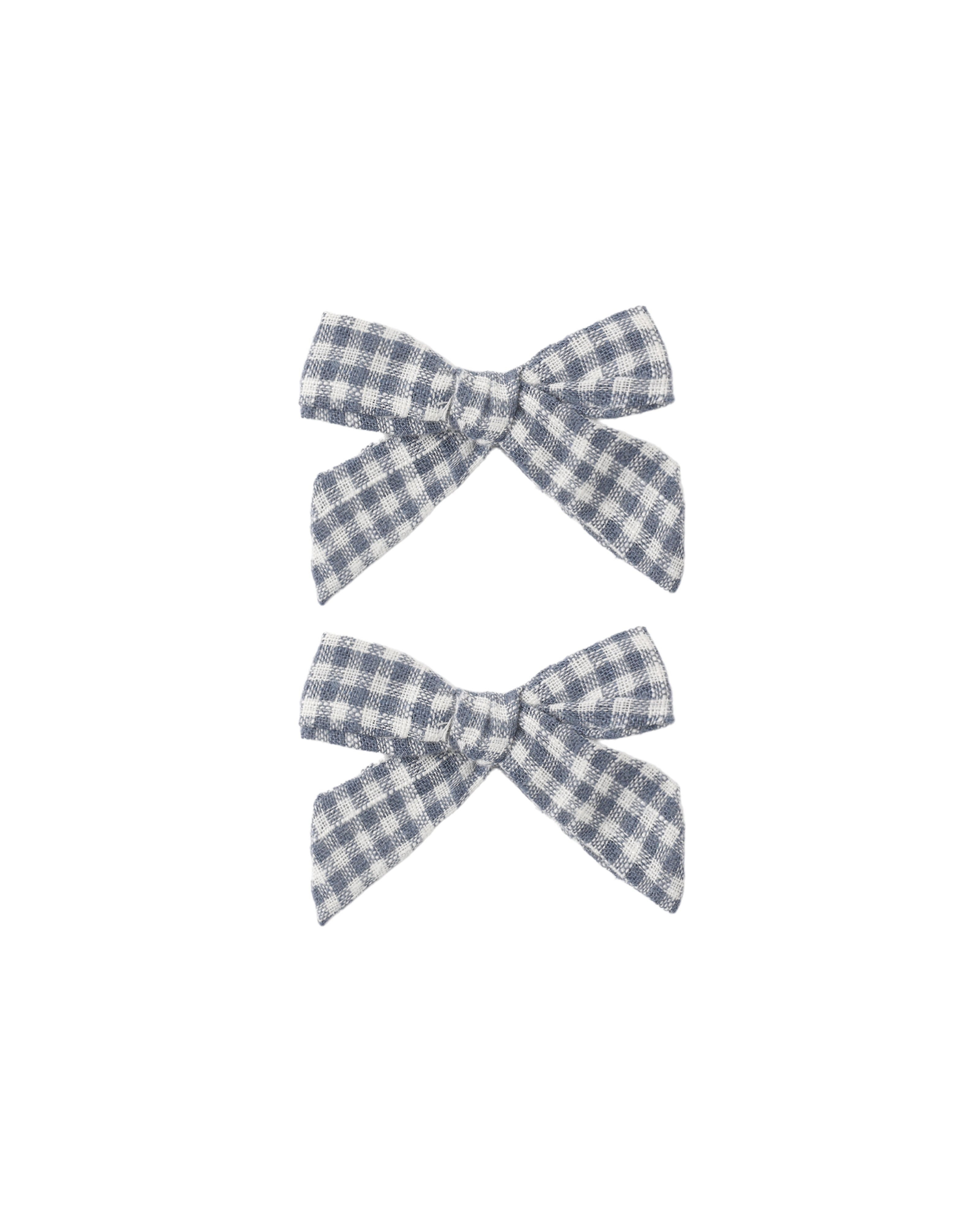 Set of 2 Bows (Marine Gingham)