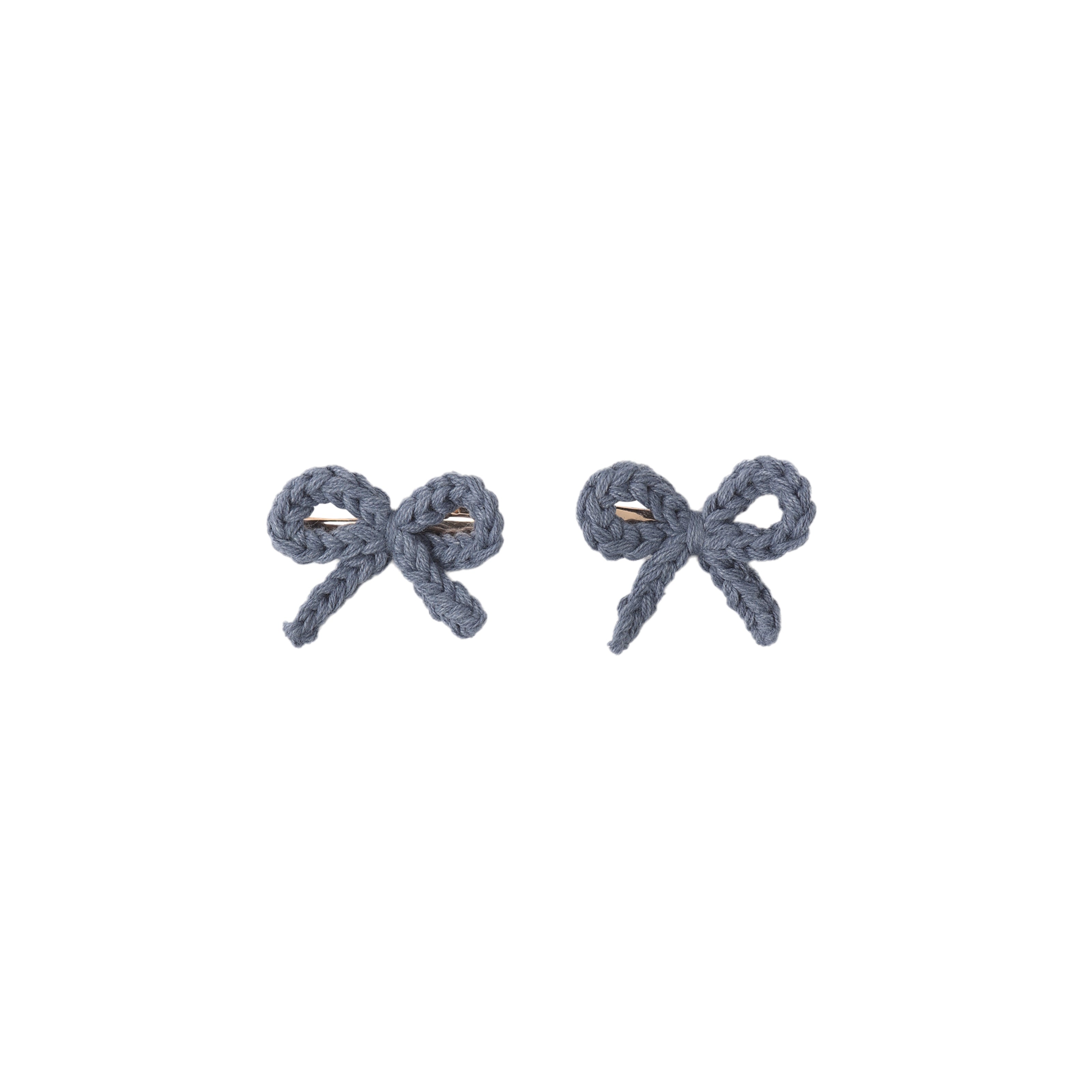 Crochet Bow Clip (Marine)