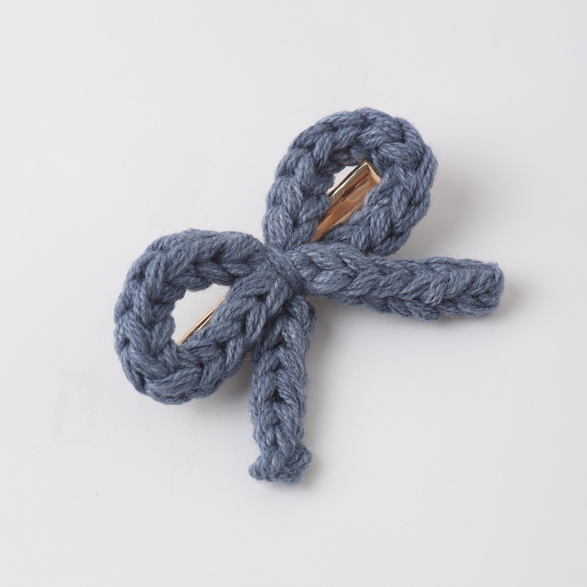 Crochet Bow Clip (Marine)