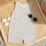 Sleeveless One-Piece Romper (Vintage Stripe)