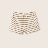 Double-Faced Striped Cotton Shorts (Sand)