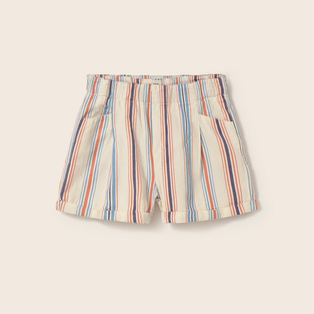 Striped Cotton Shorts (Ivory)