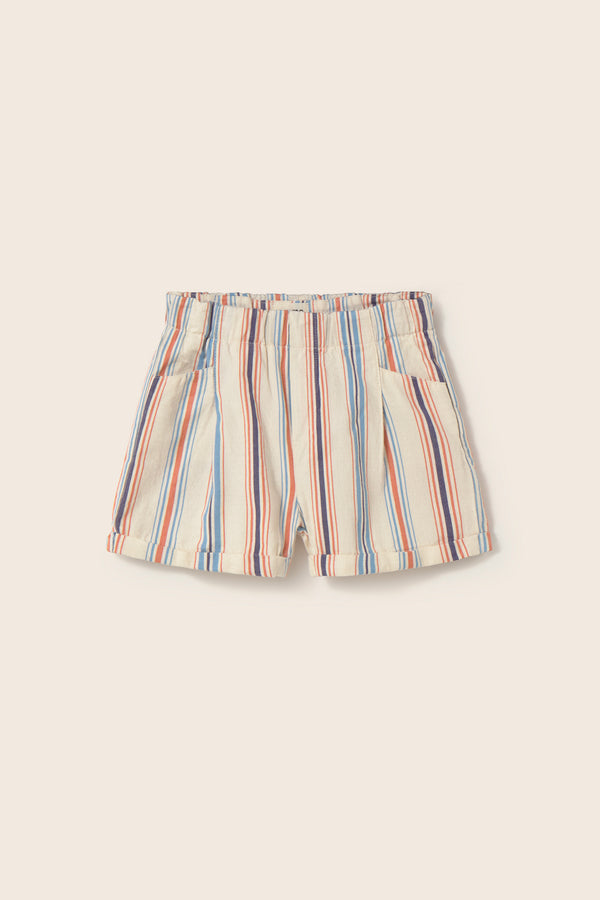 Striped Cotton Shorts (Ivory)