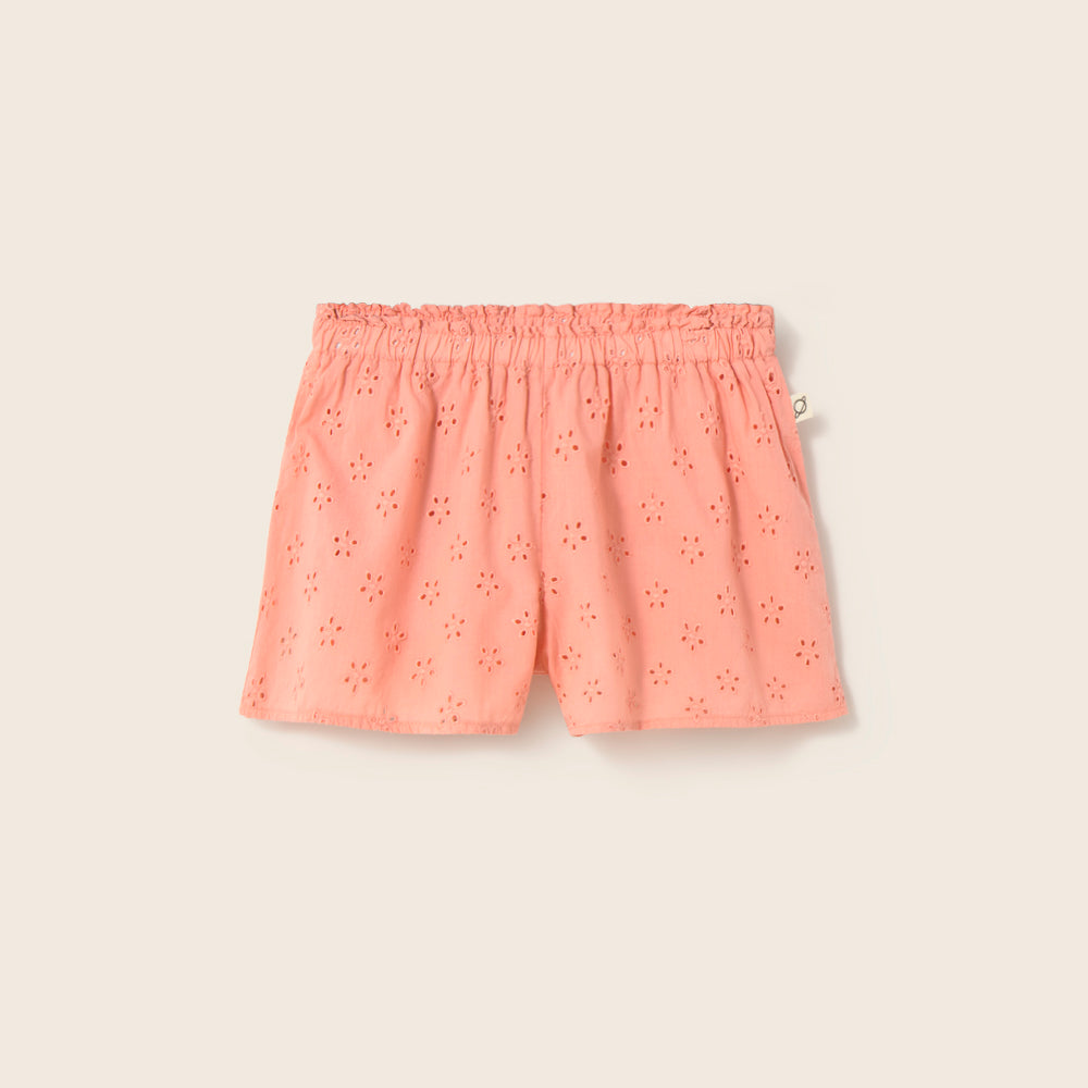 Swiss Embroidery Cotton Shorts (Rose)