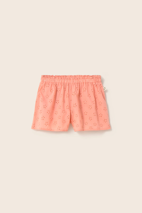 Swiss Embroidery Cotton Shorts (Rose)